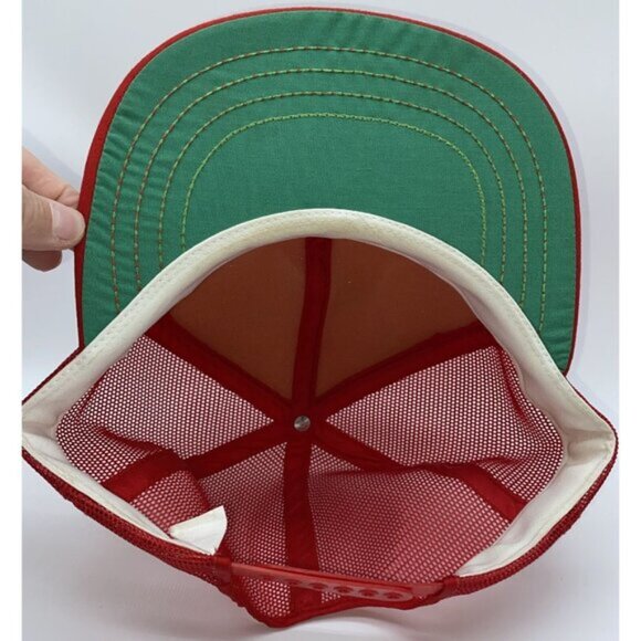 Vintage IH International Harvester Patch Logo Trucker Hat Cap SnapBack Red - Picture 6 of 11